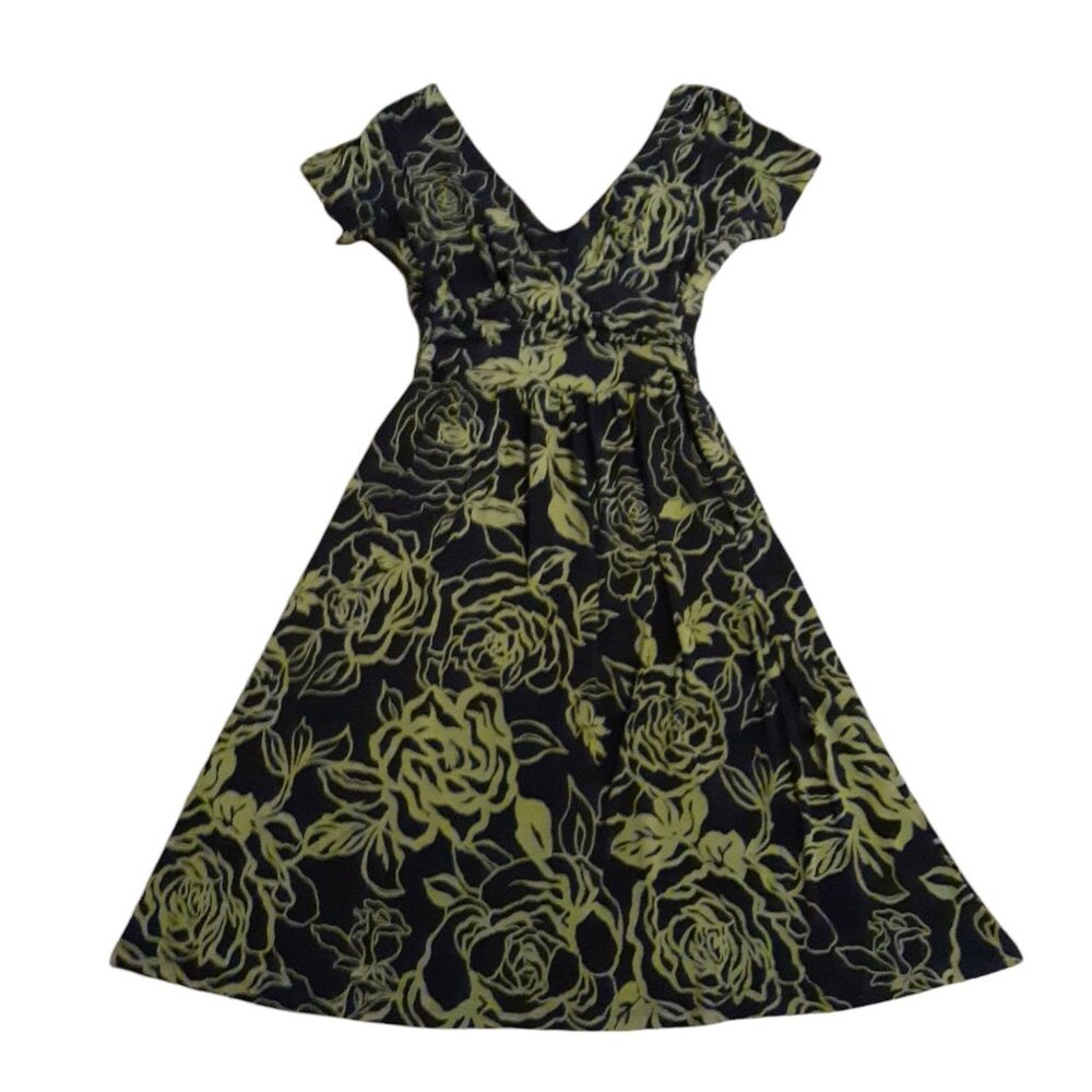 Signature Robbie Bee Floral Rose A-Line Dress
